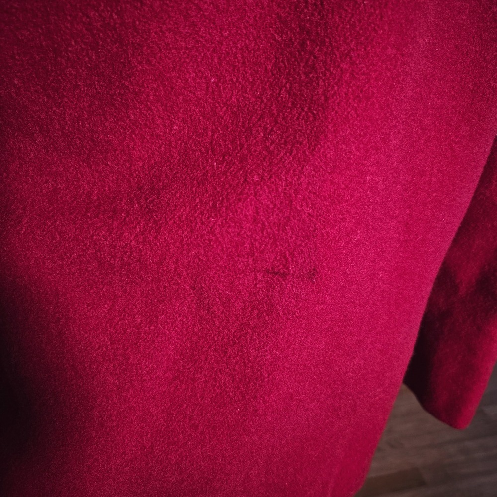 Kristen Blake Pea Coat Jacket Vintage 90s Red Wool Blend 70s Style Womens Small - Picture 7 of 8